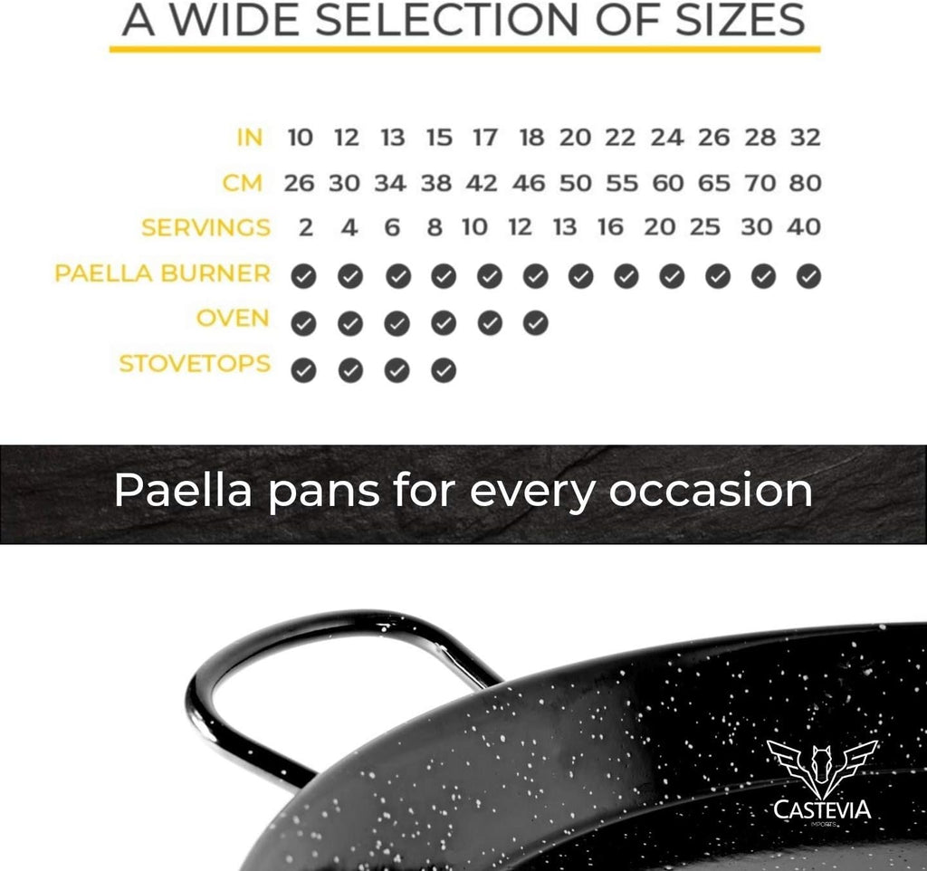 22 Inch Enamelled Carbon Steel Paella Pan G3322