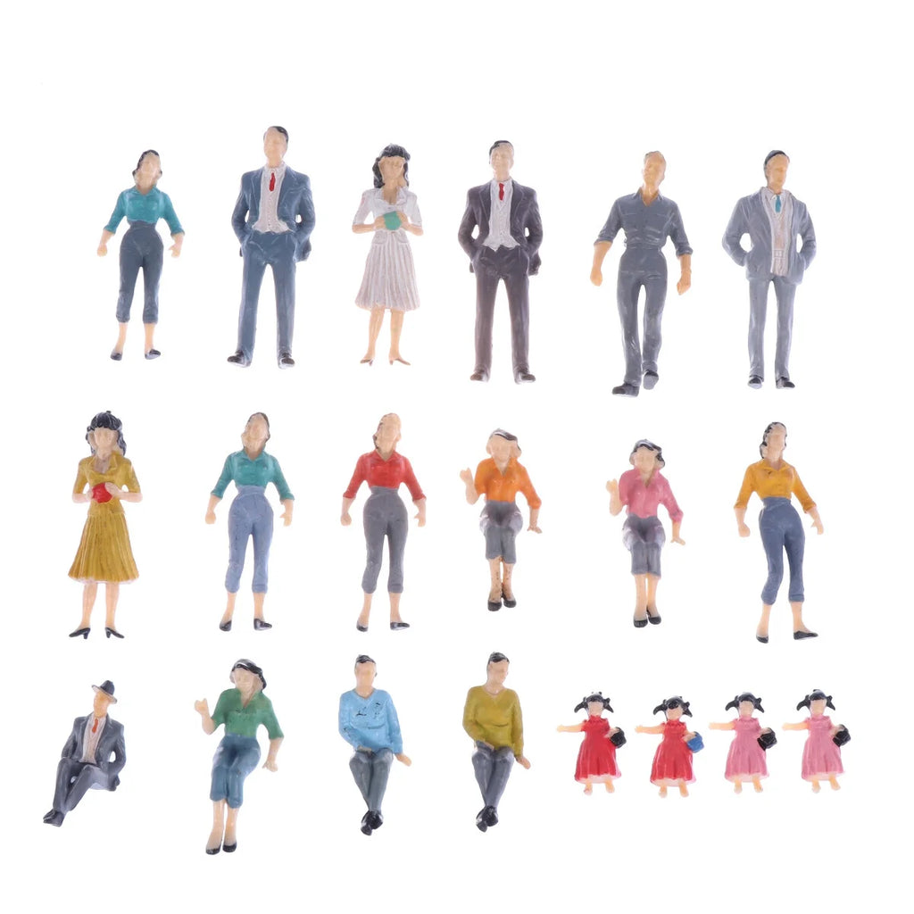 Mini Multicolor Painted Moulds People Figures for Doll House O18847