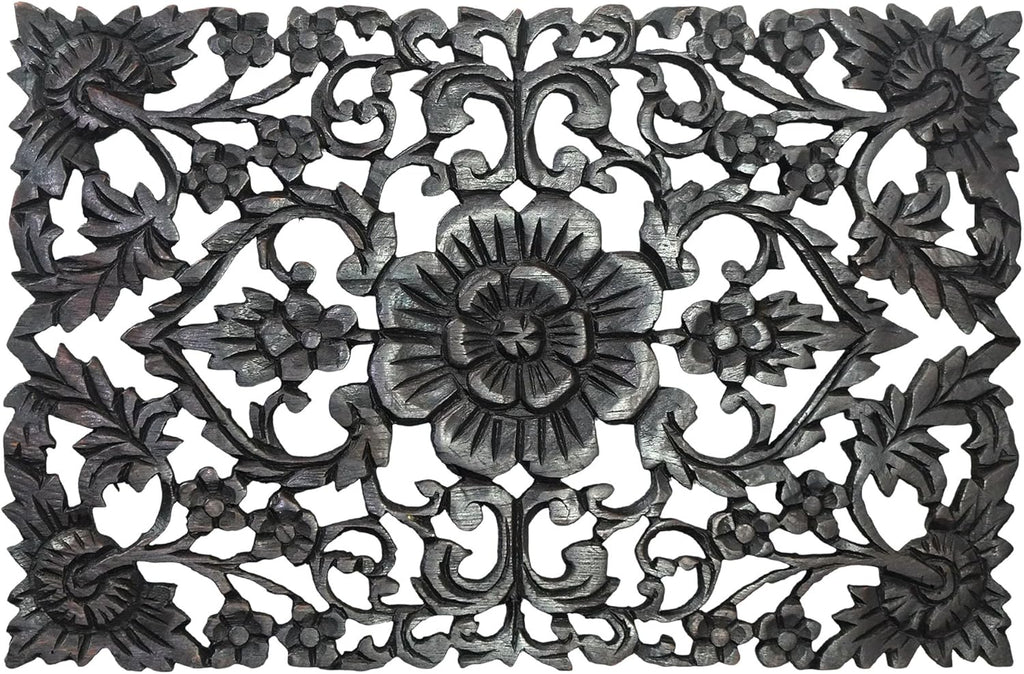 Hand Carved Teak Wood Wall Art 18 x 12 F234956