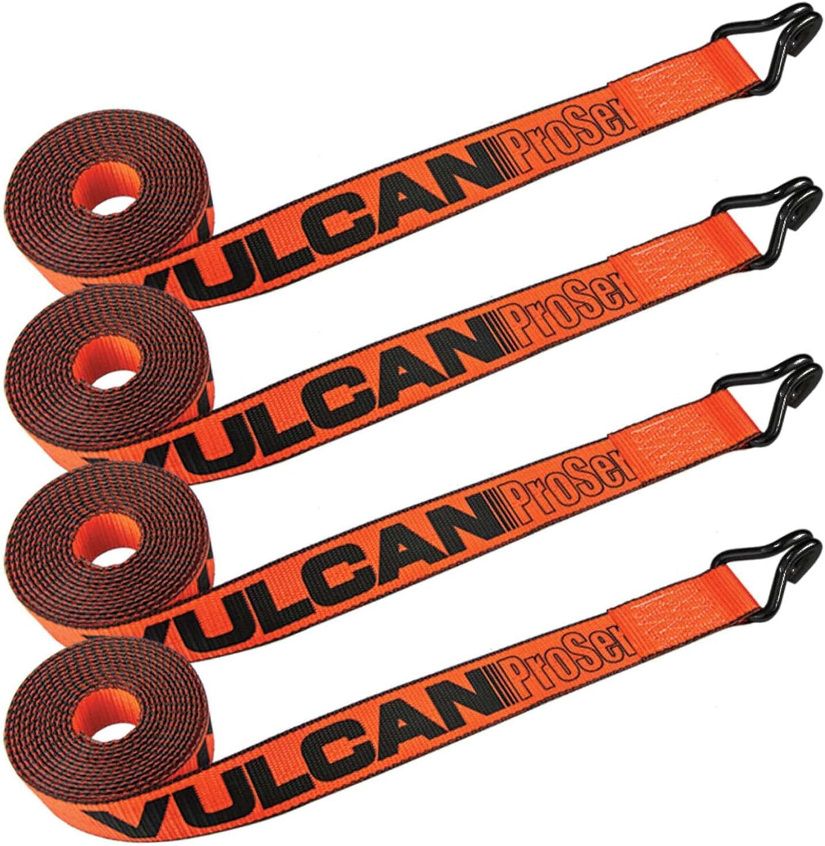 2 Inch x 30 Foot 4 Pack Yellow Winch Strap with Wire Hook M4735