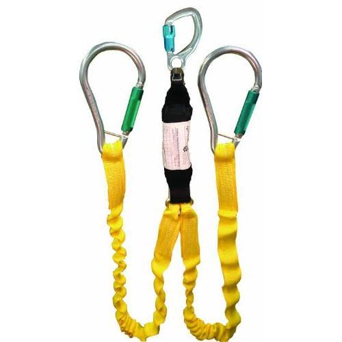 2 Leg Nylon Web Lanyard with Carabiner, 6 ft V1675