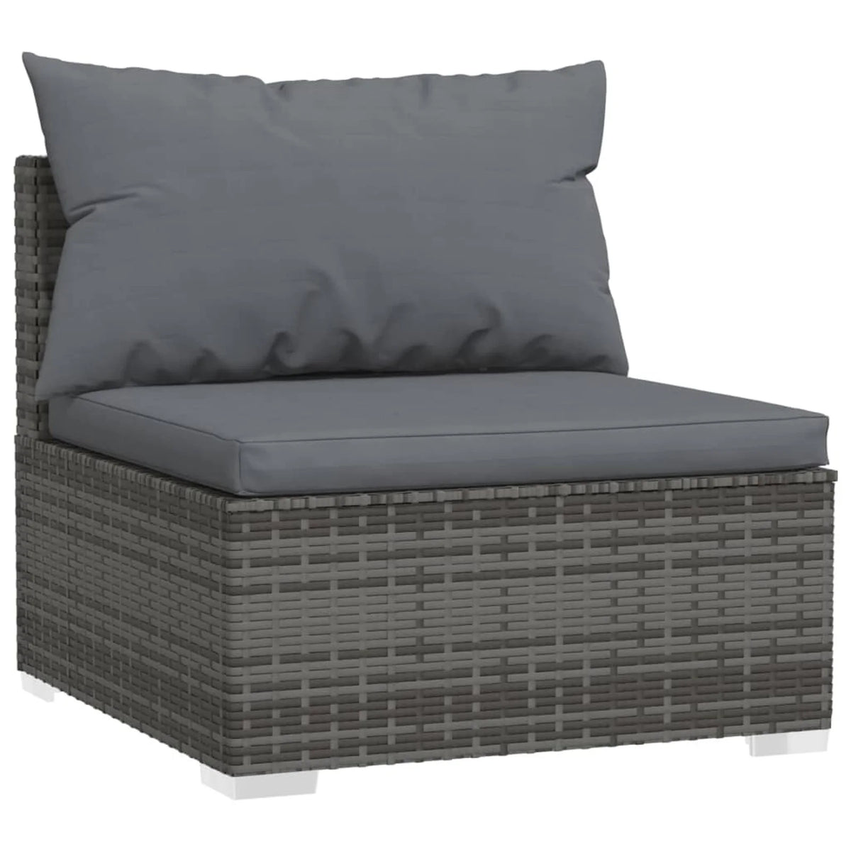 9 Piece Poly Rattan Outdoor Sectional Sofa Set with Anthracite Cushions Steel Frame F534