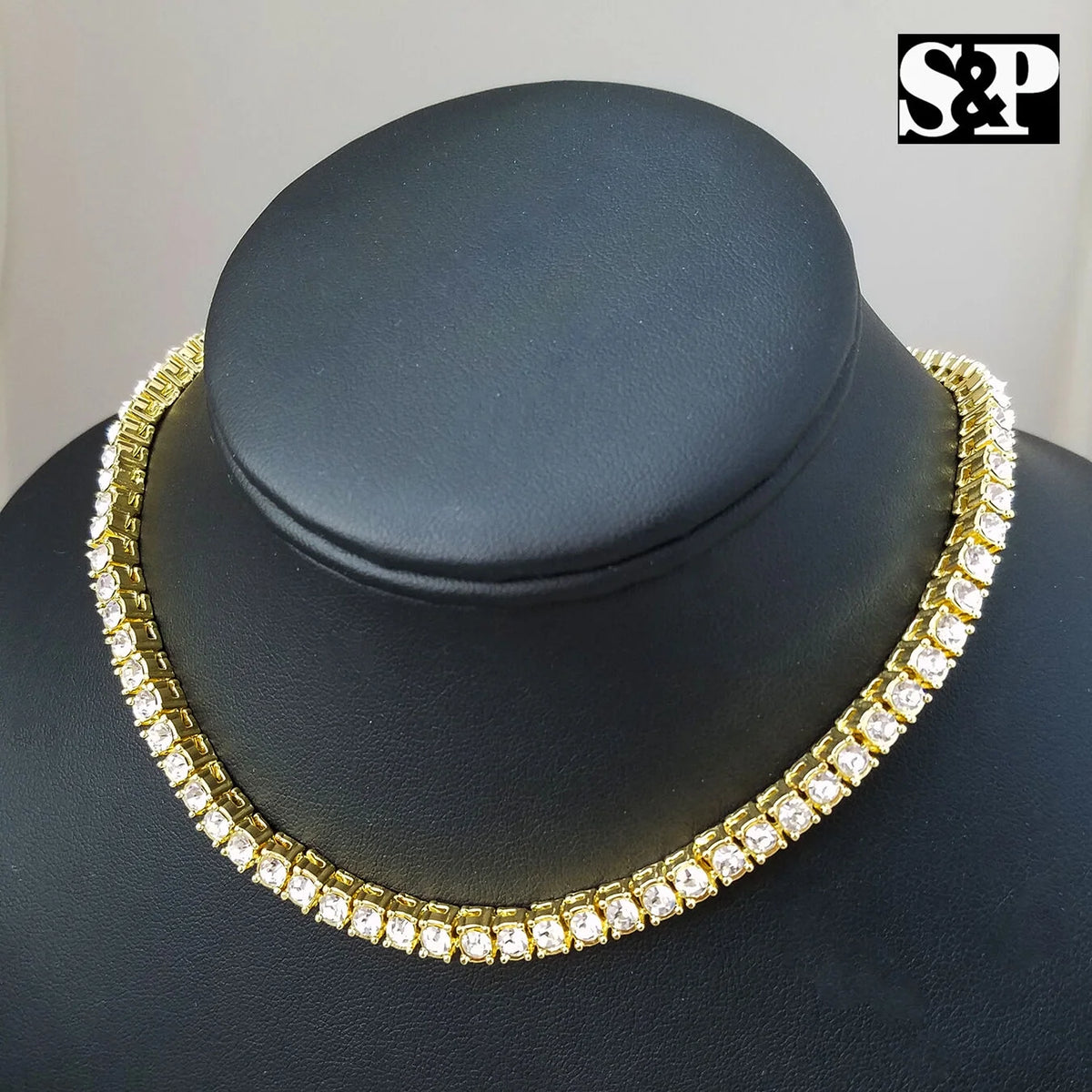 Choker 16" 1 Row Diamond Tennis Chain & Necklace Set I3501