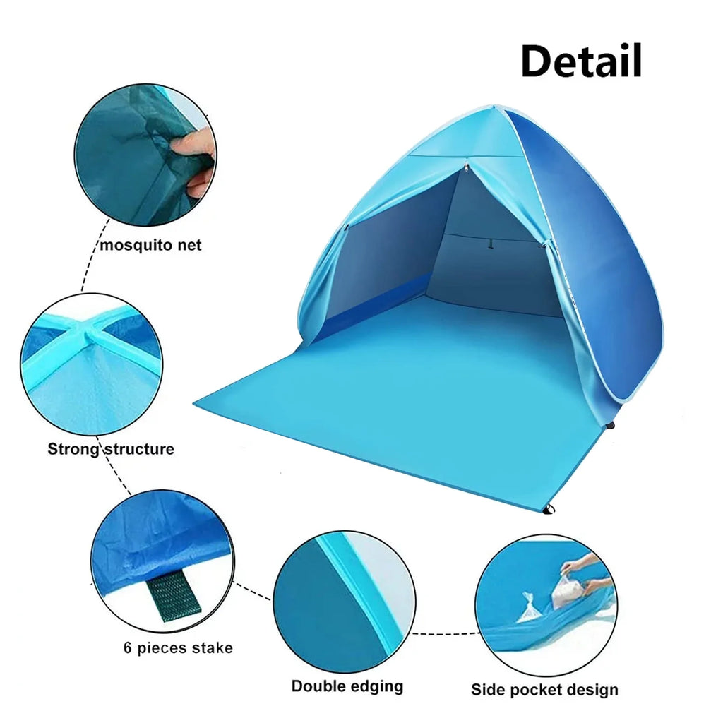 Pop Up Beach Tent with Canopy Carry Bag O266944