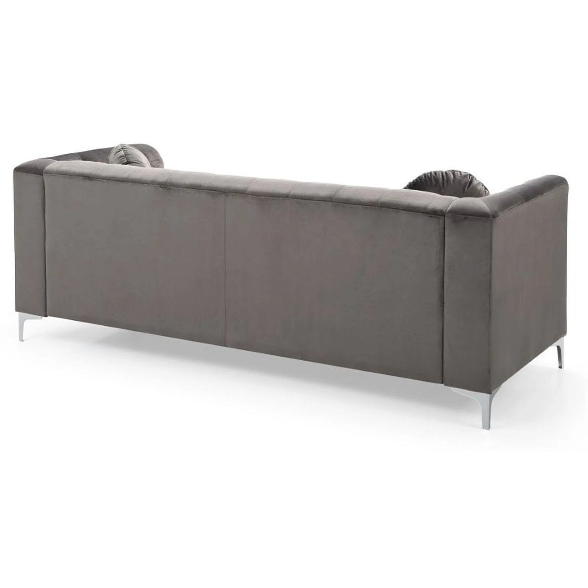 Dark Gray Velvet Sofa and Loveseat 2-Piece Set N840701