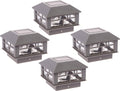 4 Pack Solar Powered 10 Lumen Post Cap Light for 4x4 or 5x5 Posts (Gray) G3624