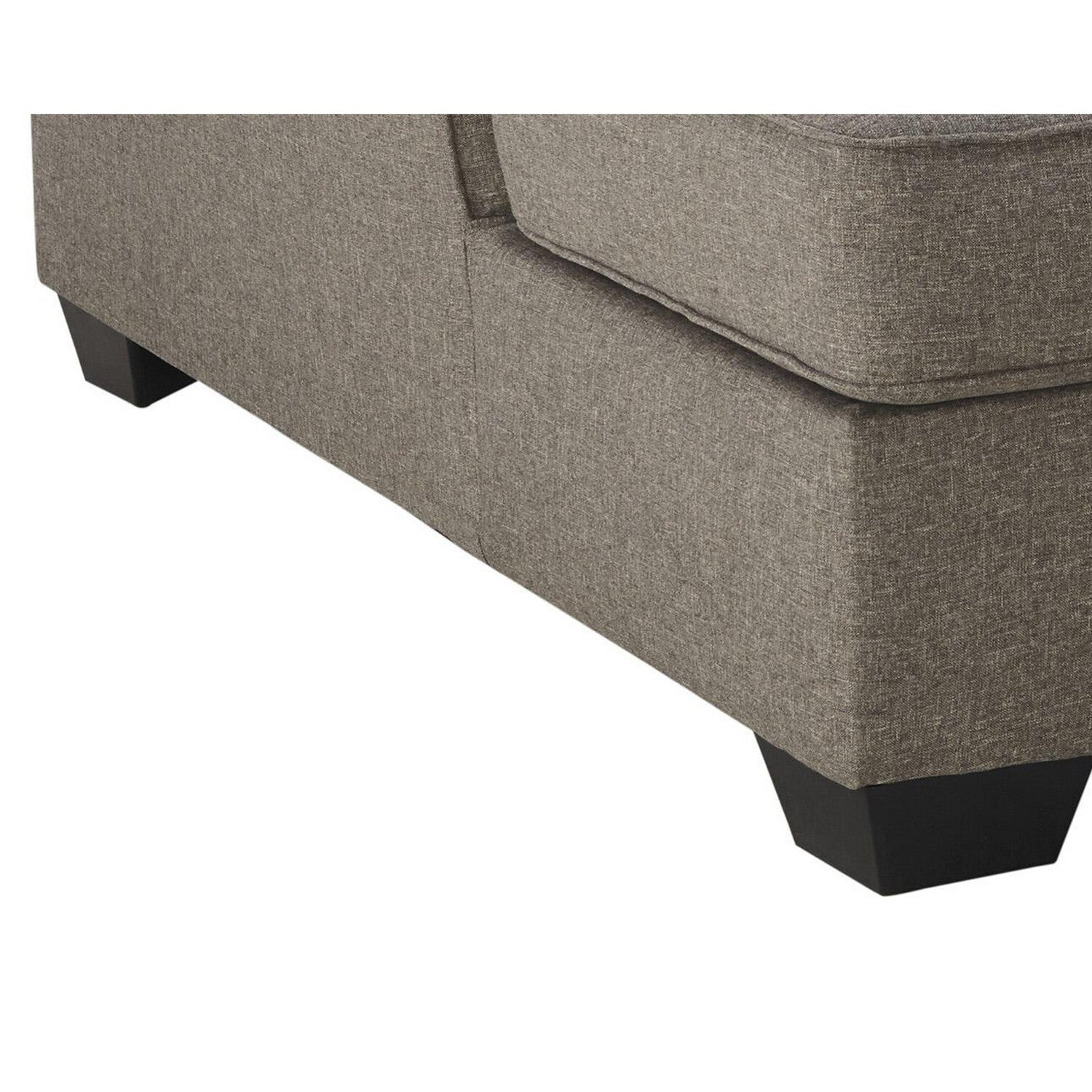 Taupe Gray Fabric Upholstered Chaise with Tufted Back and Flared Arms N578