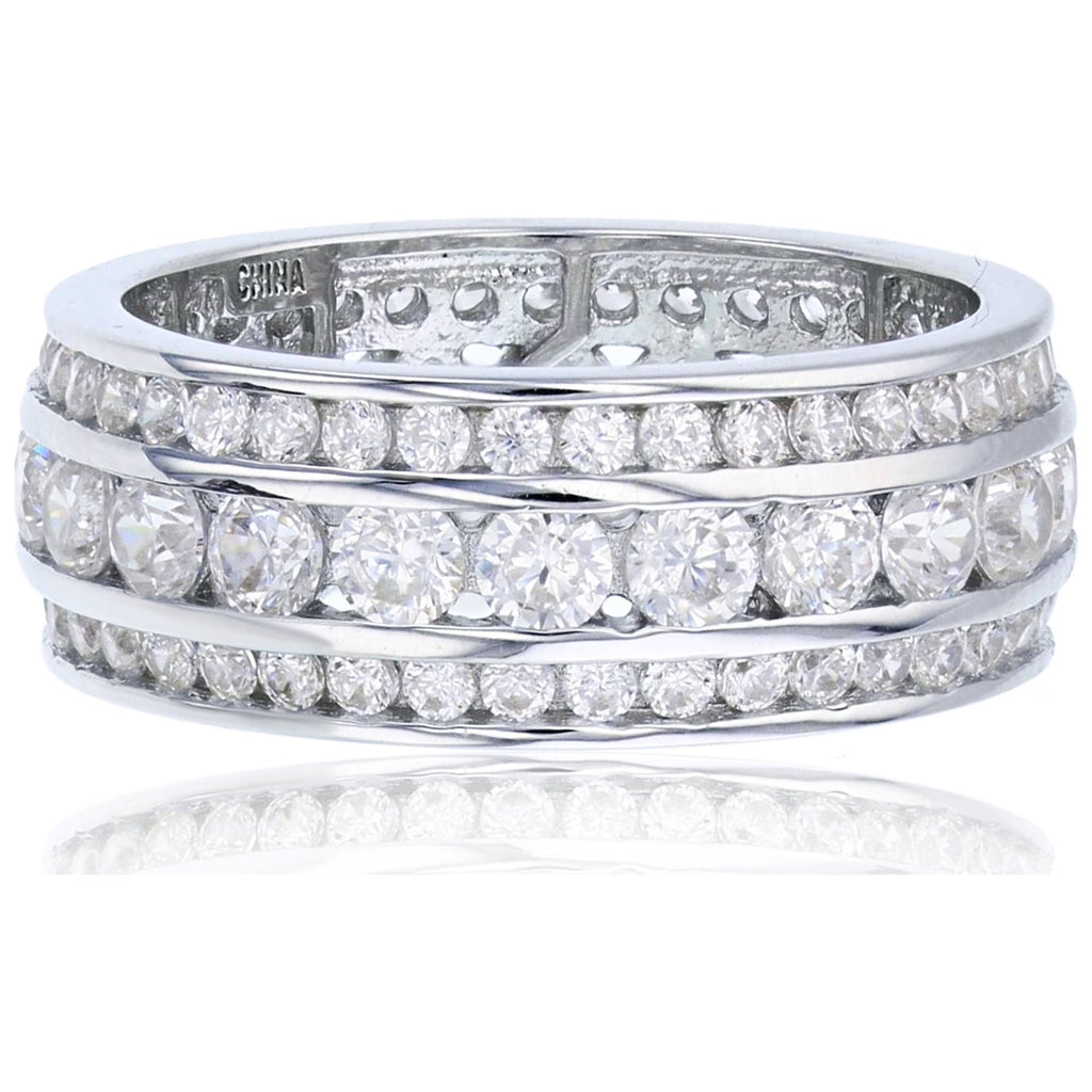 Sterling Silver Cubic Zirconia Eternity Band X585