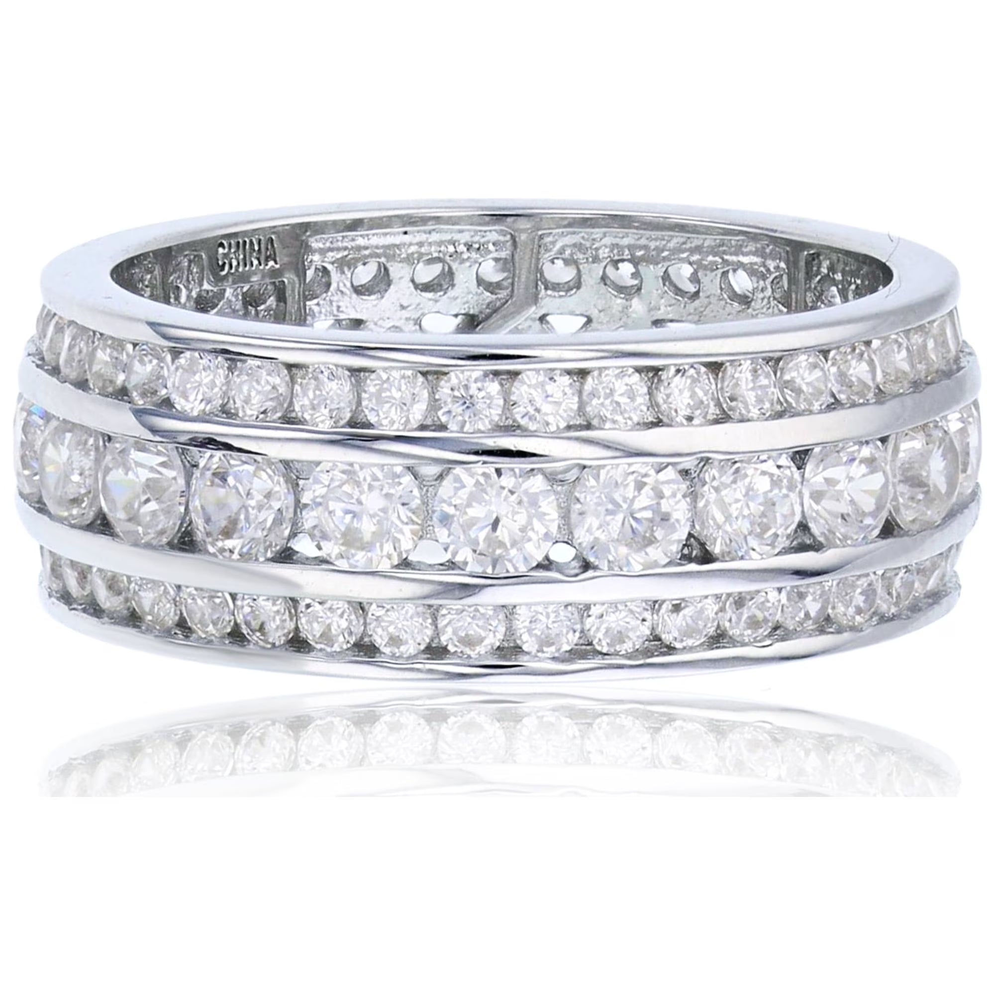 Sterling Silver Cubic Zirconia Eternity Band X585