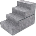 Ash Gray Linen 3-Steps Pet Stairs Pack of 2 T7148