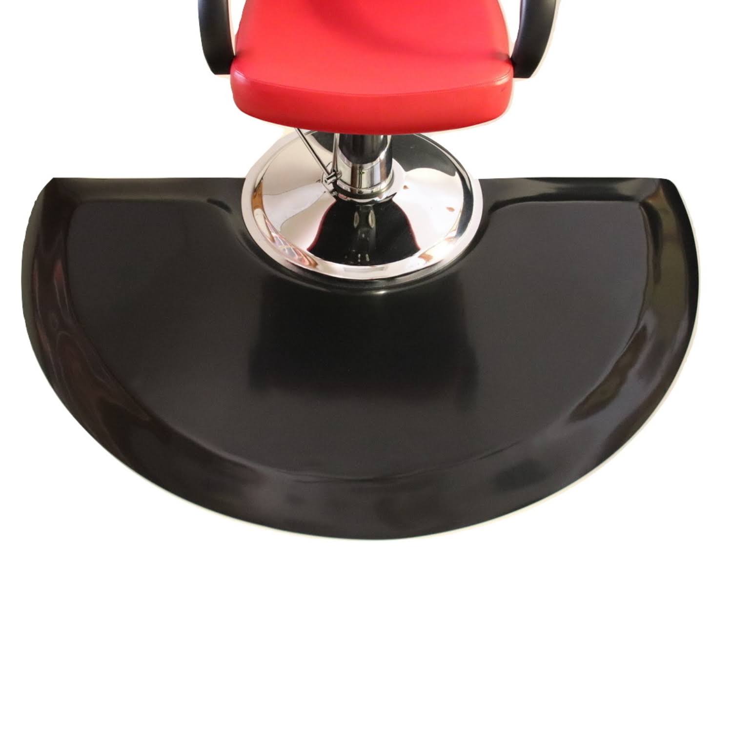 Solid Black Semi-Circle Salon Mat Y100