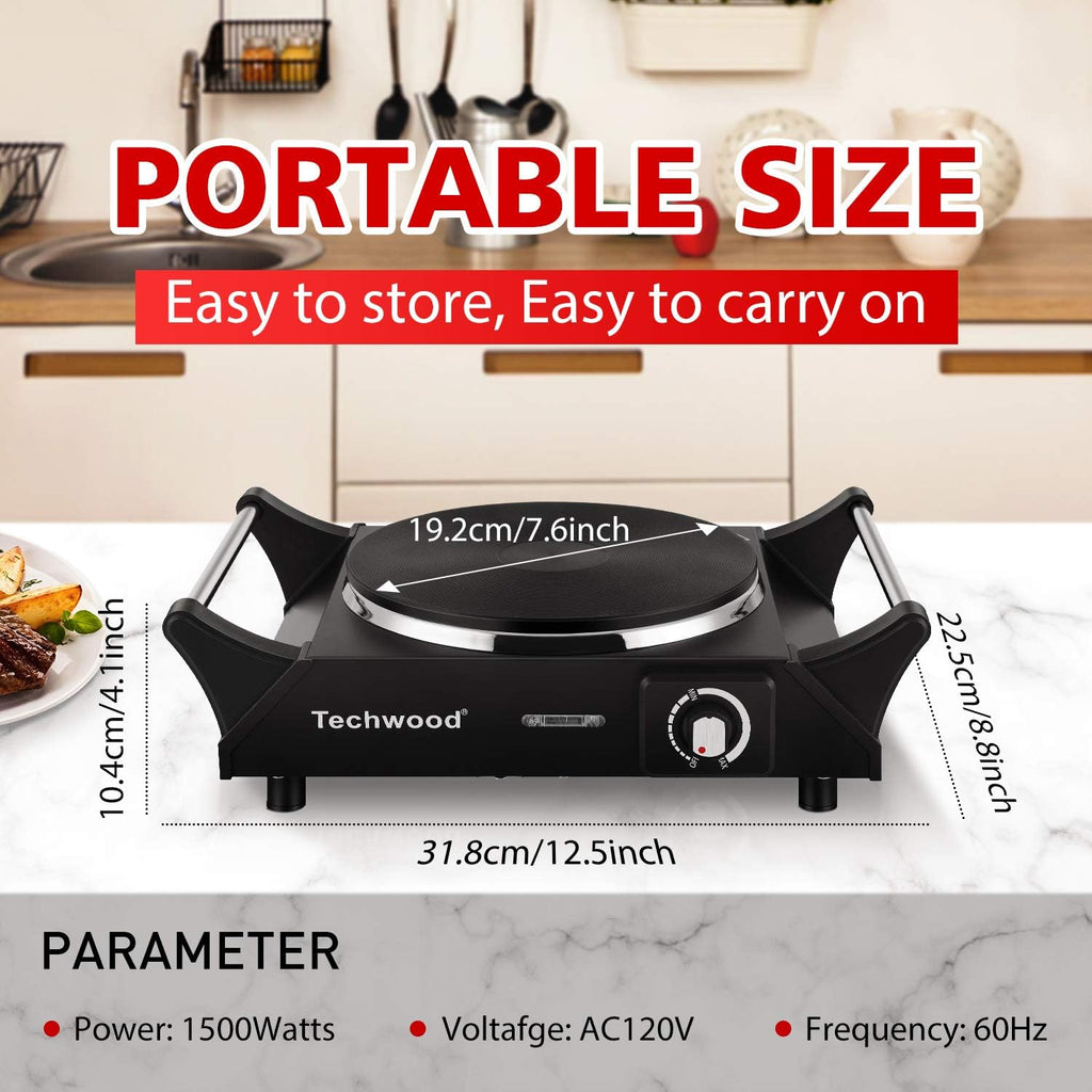 Red 1500W Countertop Single Burner Hot Plate X3686