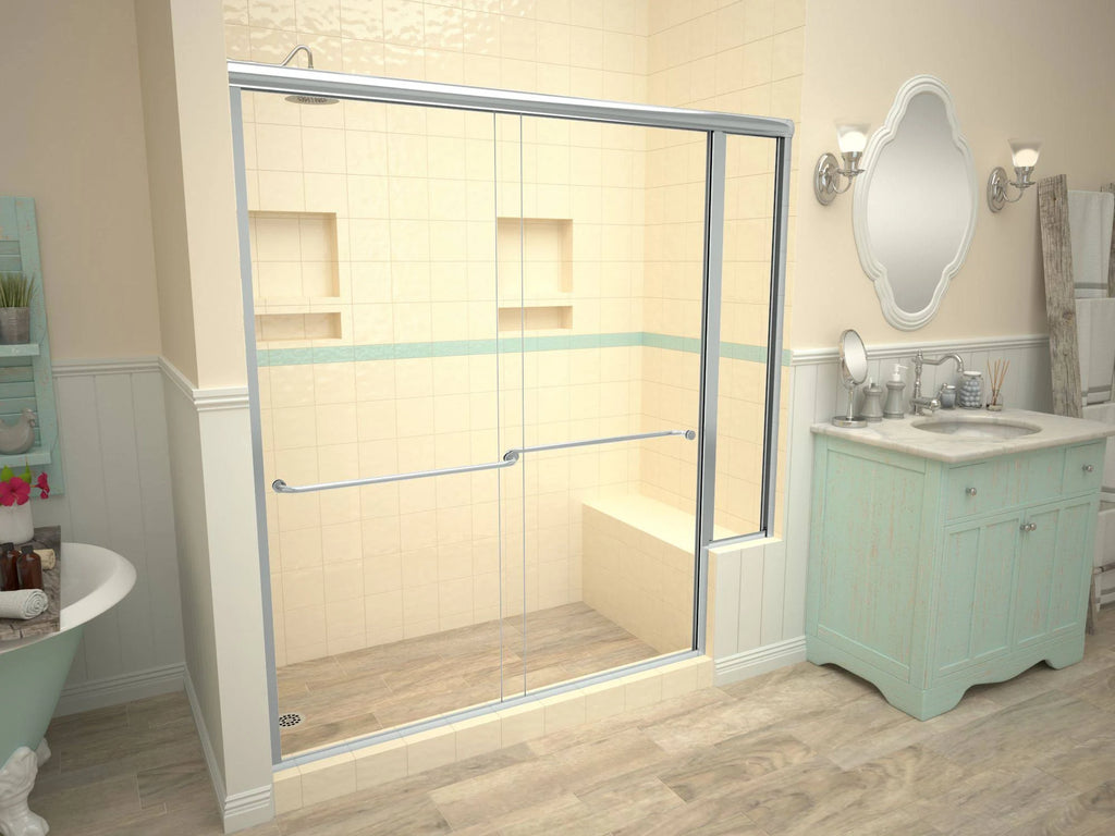 Single Threshold Shower Base with Bench and Drain Plate B5131