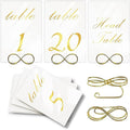 4x6 White and Gold Double Sided Table Numbers with Holders E22907