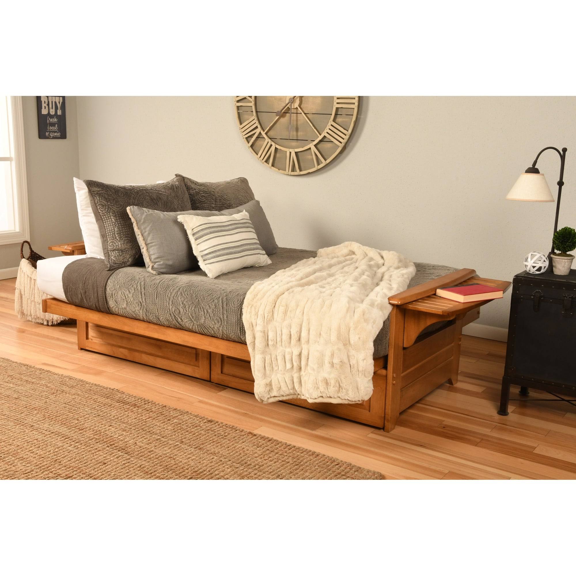 Butternut Futon Set with Storage Drawers and Mattress U968973
