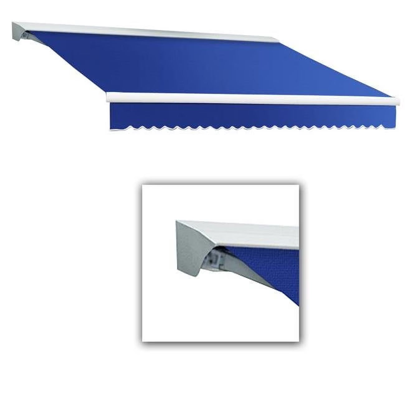 20 ft. Bright Blue Retractable Awning with Hood Left Motor & Remote C721662