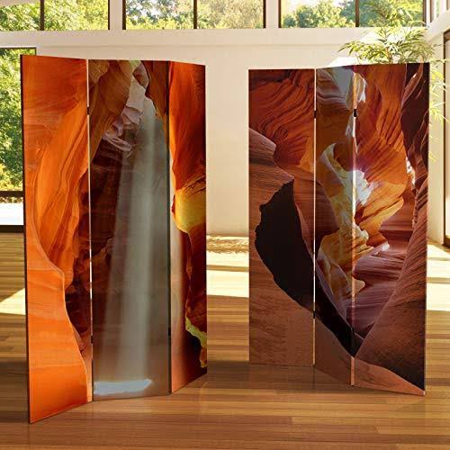 Tall Double Sided Painted Desert Canvas Room Divider Z16984