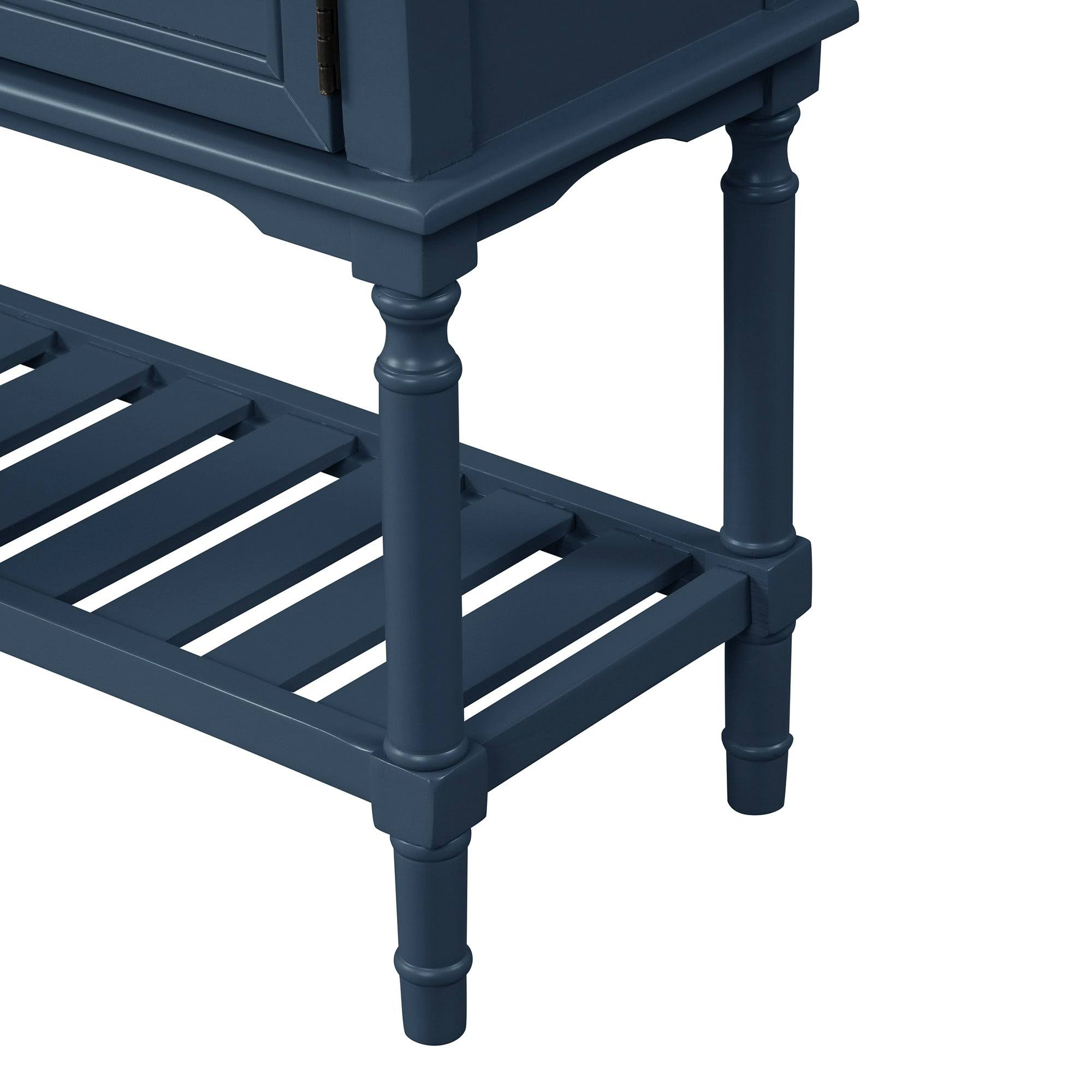 Navy Blue Wood Console Table with 2 Drawer and 1 Shelf C21737