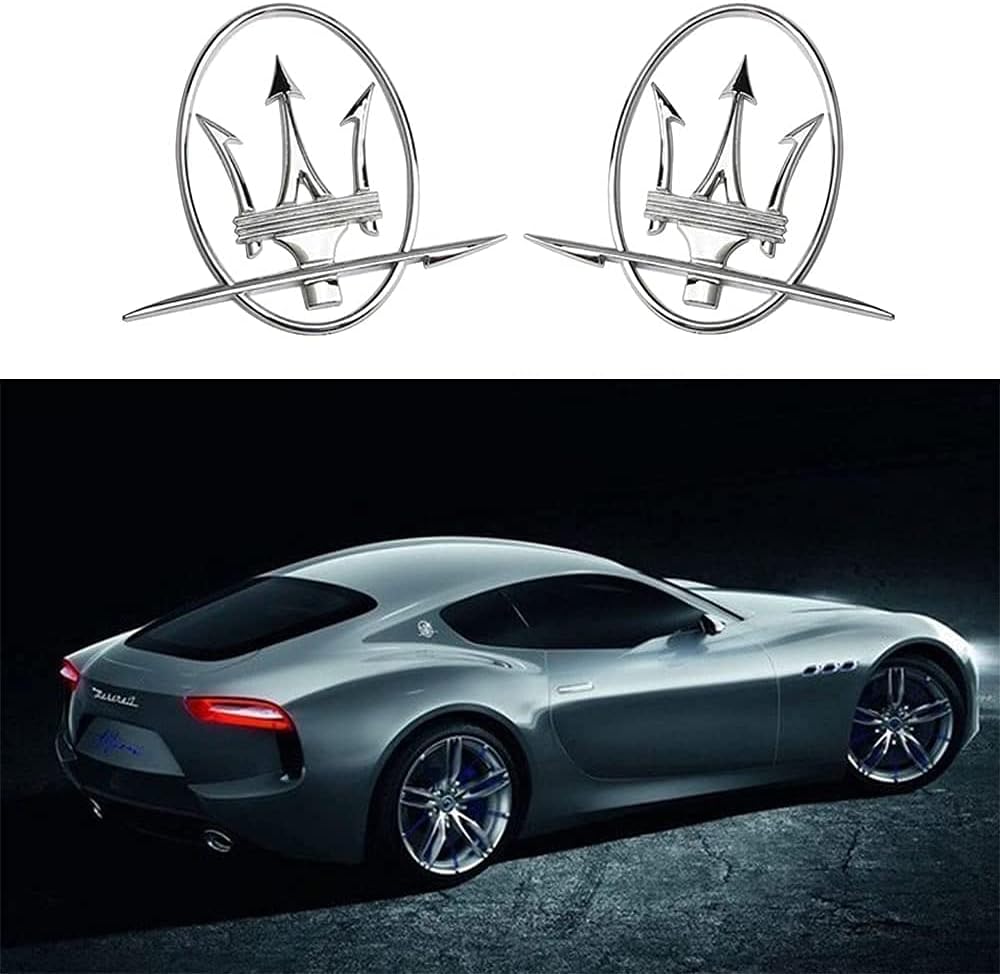 Front Silver Car Grille Emblem Badge Pack of 2 U66417