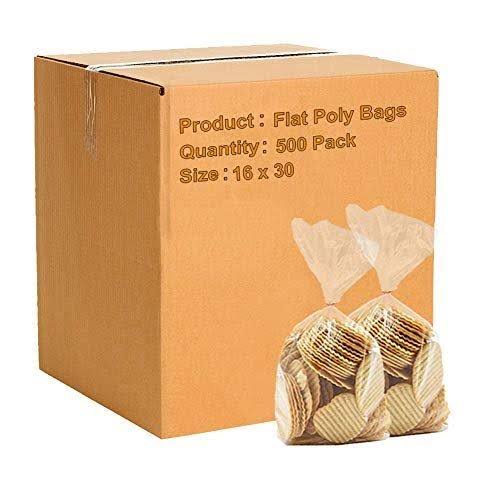 500 Pack Clear Open Top Flat Poly Bags 16x22 x 30x22 2 Mil X186
