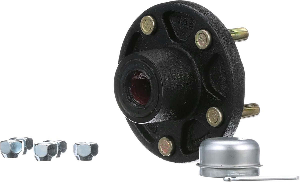 Black 1-Piece Trailer Wheel Hub, Pack of 2 Q378