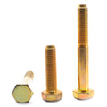 1-8 x 6 Coarse Thread Hex Cap Screw (Bolt) - USA Alloy Steel Yellow Zinc Plated A3679