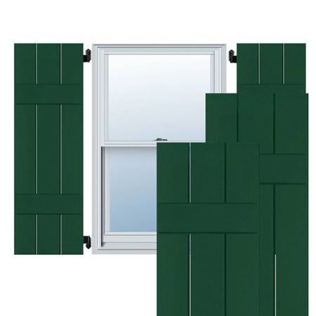 2-Pack 12-in W x 57-in H Chrome Green Board and Batten Wood Exterior Shutters D9791