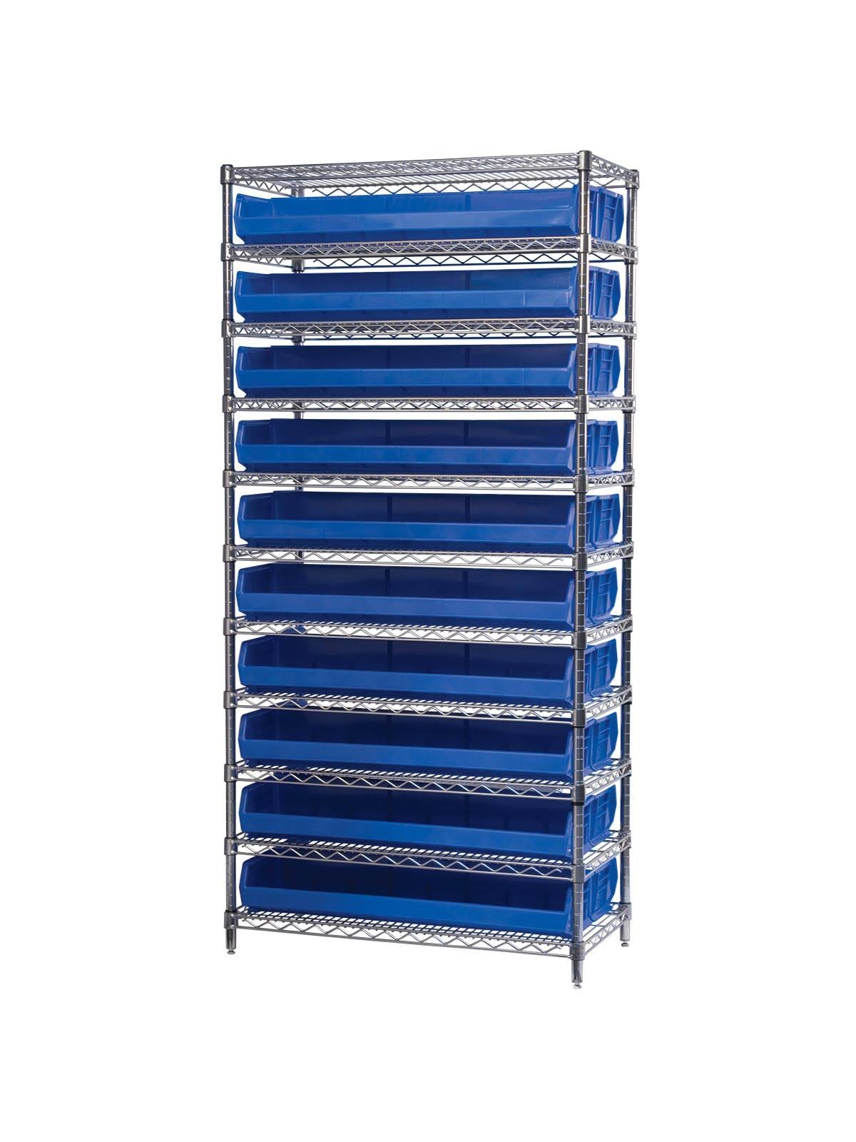 Blue Wire Shelving with 36 Bins K590815
