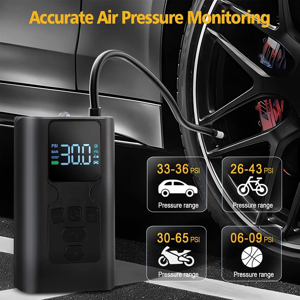 150PSI Cordless Tire Inflator Air Pump with Digital Pressure Gauge LED Light, Pack of 2 H68073