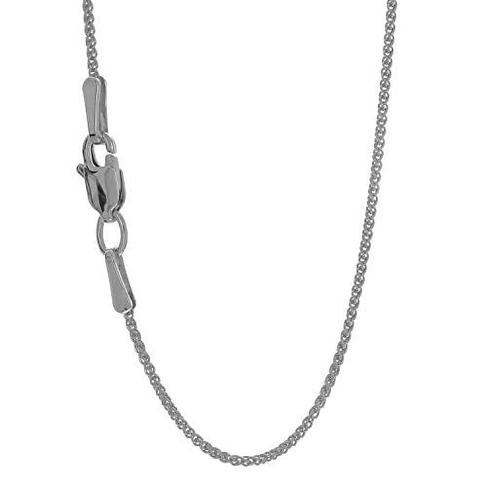 14k Solid White Gold Spiga Wheat Chain Necklace, 20 Inches V147