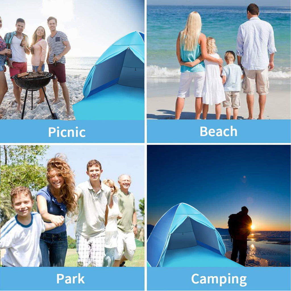 Pop Up Beach Tent with Canopy Carry Bag O266944