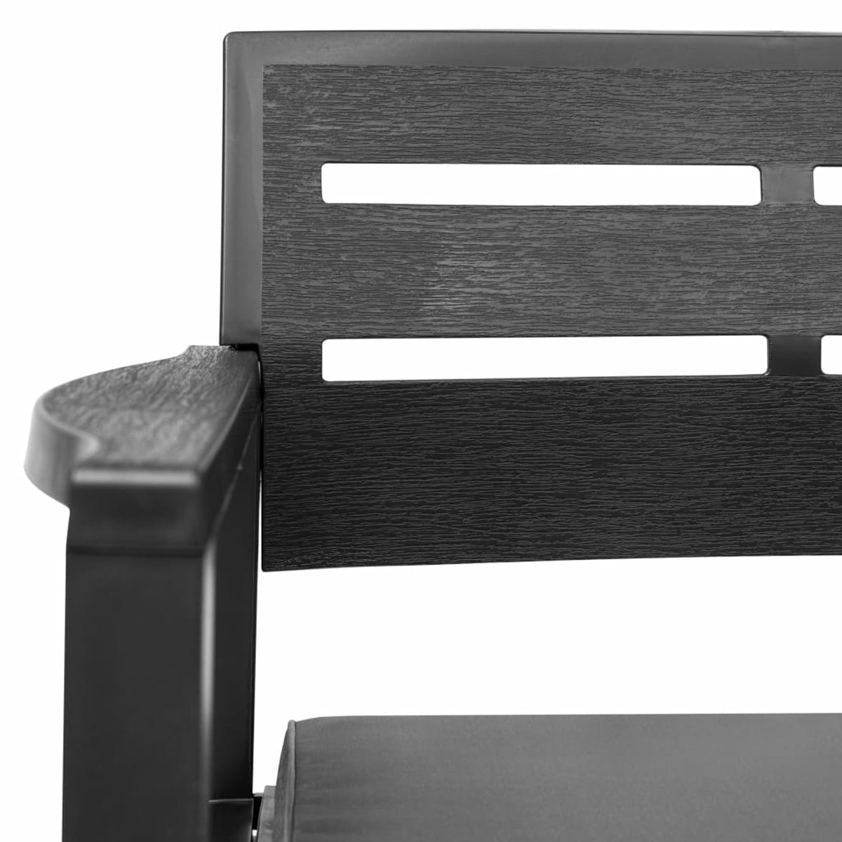 4 Piece Patio Lounge Set with Cushions, 2 Armchairs and Coffee Table Plastic Outdoor Sectional Sofa Set D70877