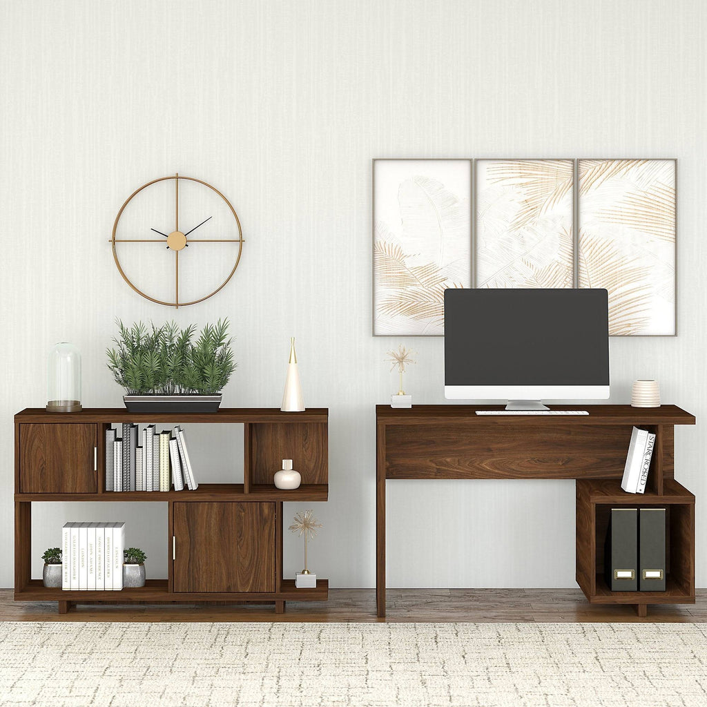 48W Writing Desk with Low Bookcase P89061