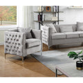 Gray Velvet Chair with 1 Pillow V593
