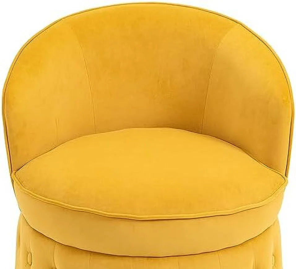 Fluffy Velvet Swivel Barrel Chair with Gold Base M910658