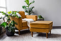 Mustard Velvet Ottoman W5902