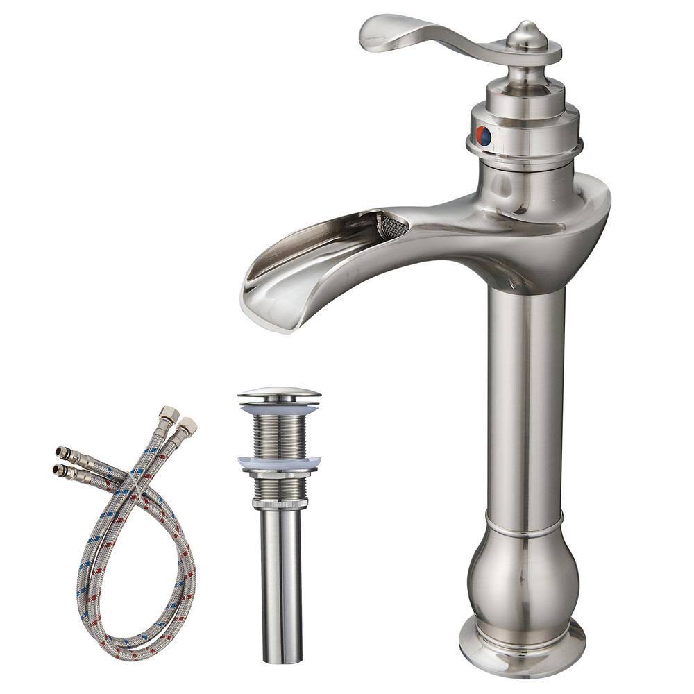 Brushed Nickel Single Hole Vessel Bathroom Faucet R2704