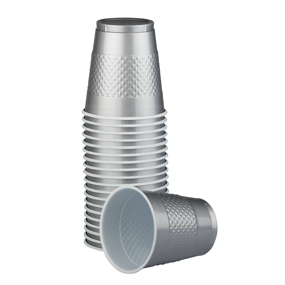 200 Bulk Plastic Cups 12 oz Silver P1449