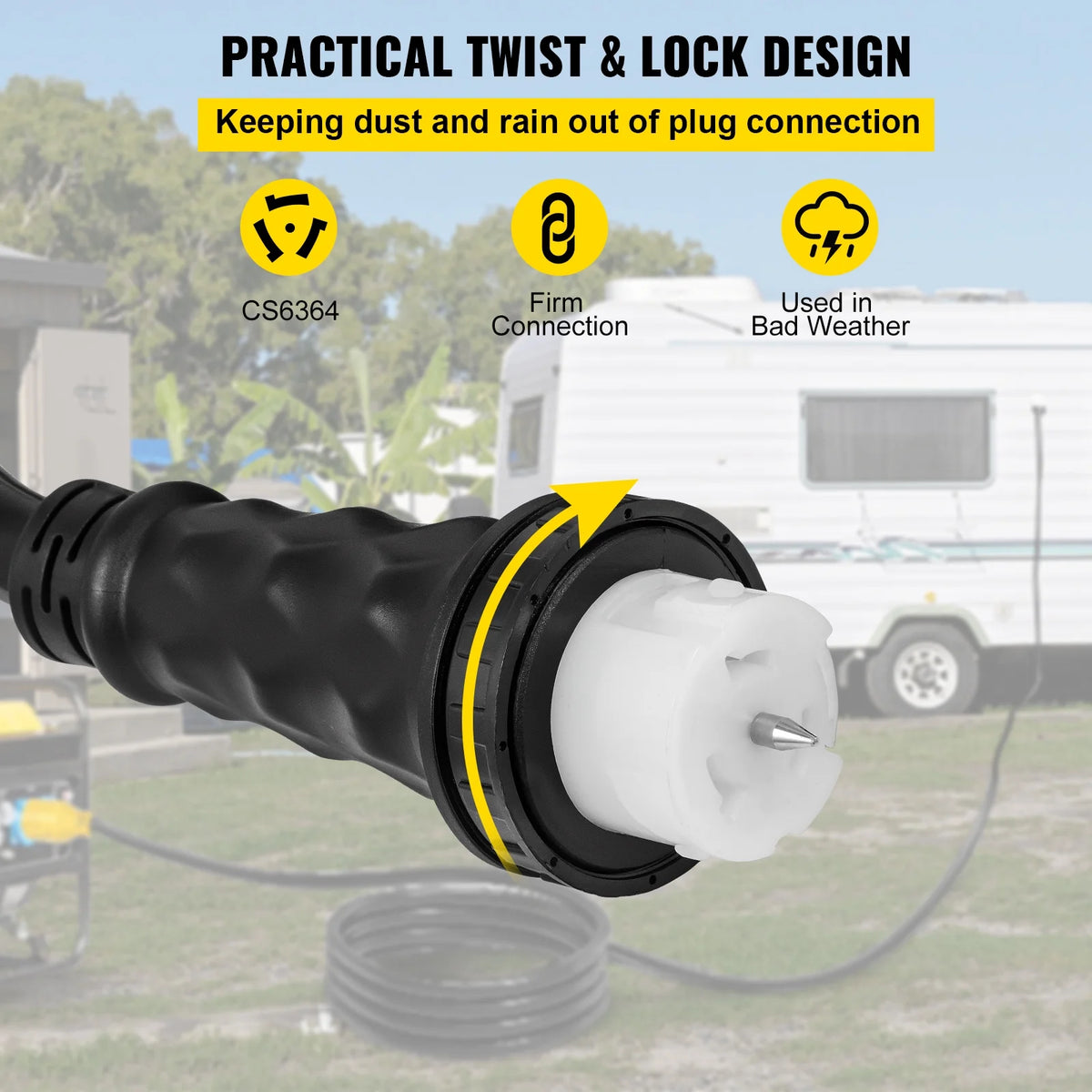 25FT Generator Power Cord 50-Amp 125/250-volt 14-50P to CS6364 Locking Connector Q6403