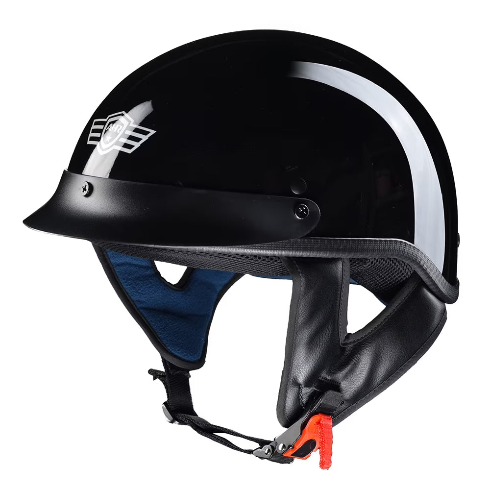 High Gloss Black Motorcycle Half Face Helmet G75046