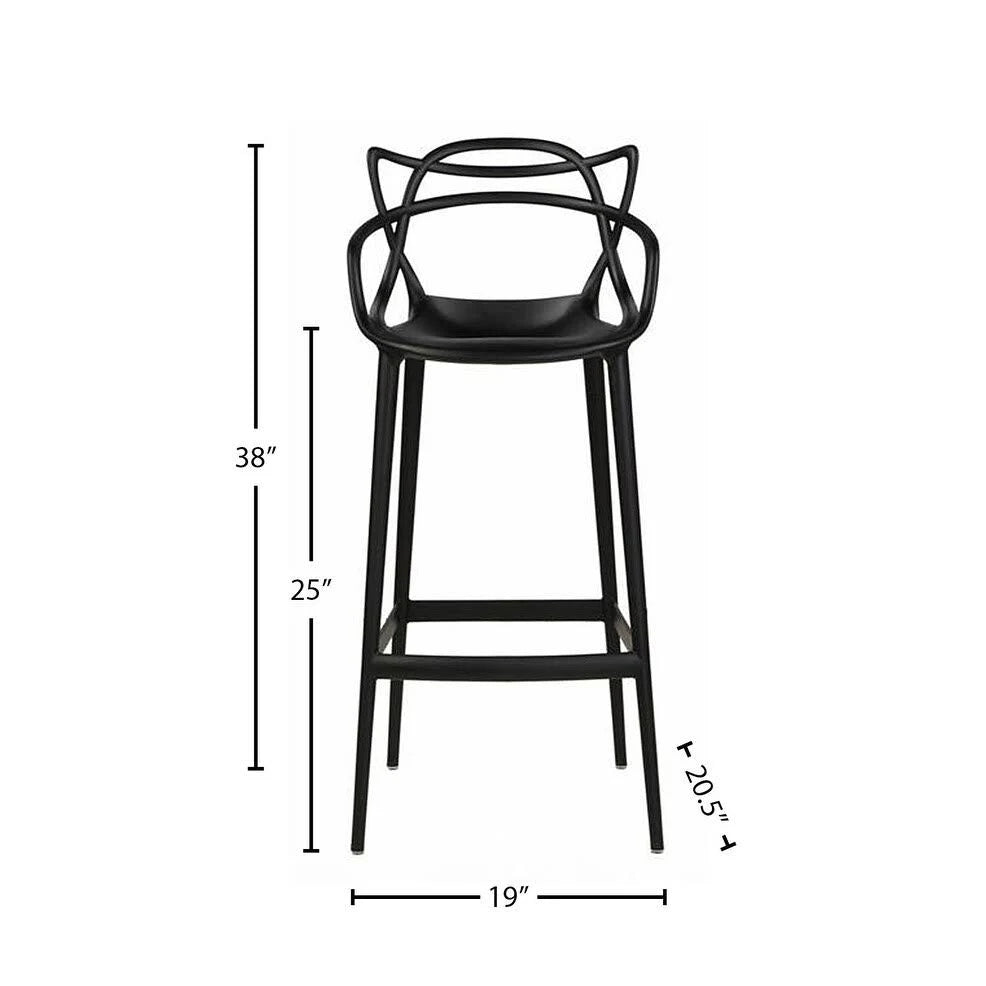 White Molded Counter Stool V16628