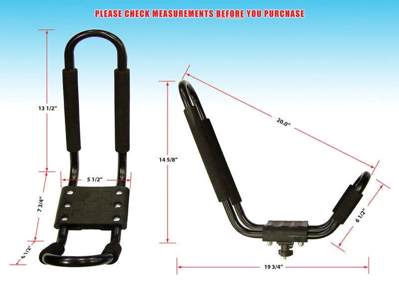 Yellow Folding Kayak Rack Roof Top and Wall Carrier Bundle O9127