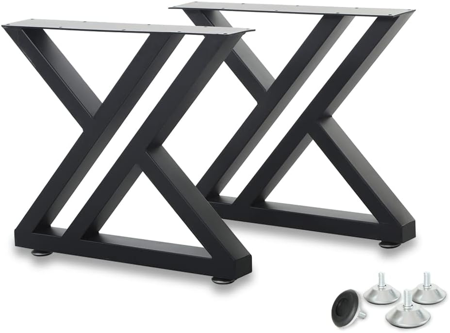 28 inch Black Cast Iron Table Legs Set of 2 W20506