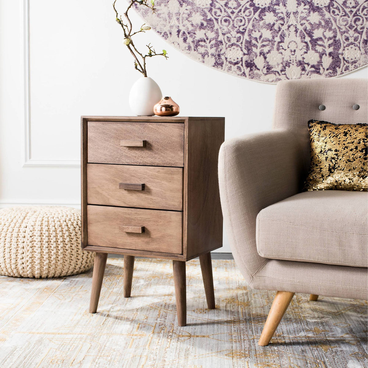 3 Drawer Brown Chest F310