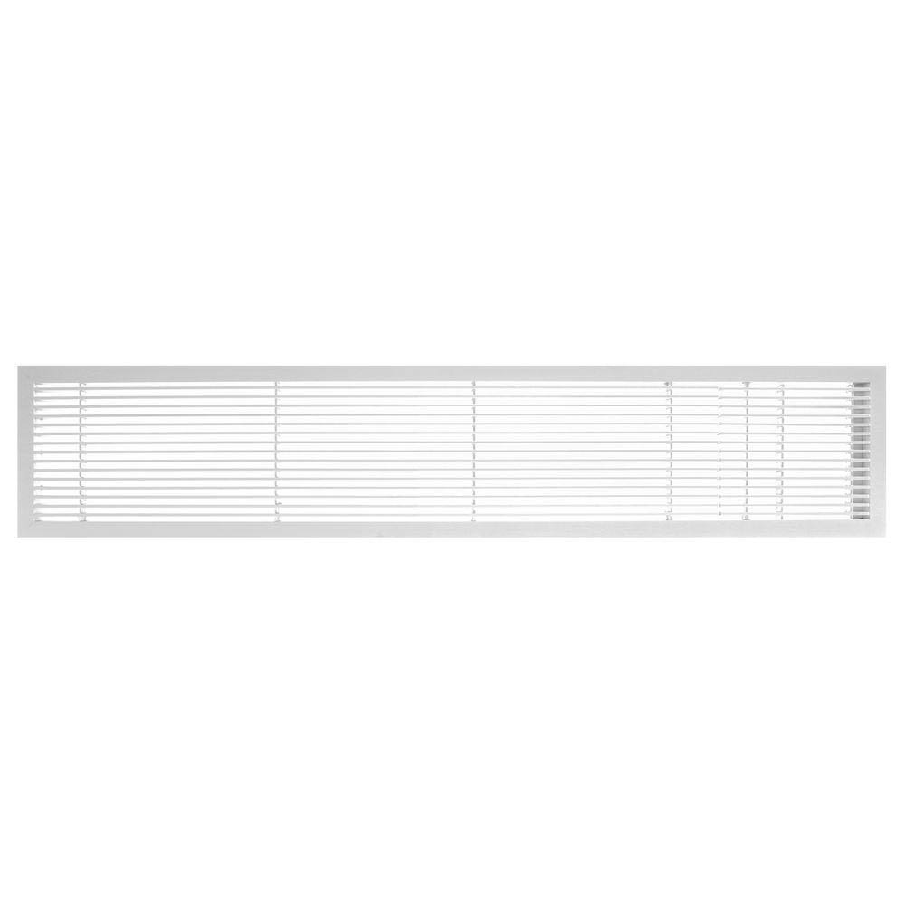 White-Matte Solid Aluminum Fixed Bar Supply/Return Air Vent Grille N819