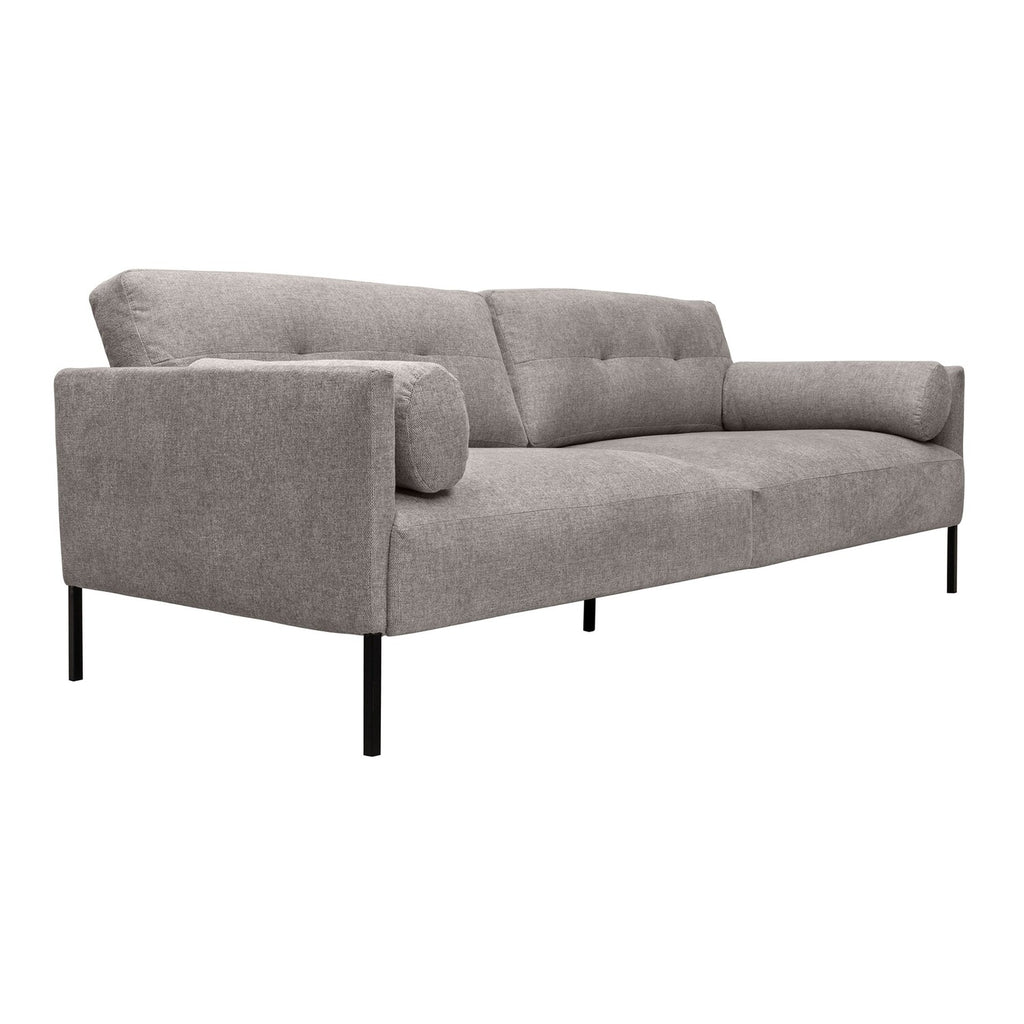 Gray Upholstery Button Tufted Sofa with 2 Throw Pillows L536927