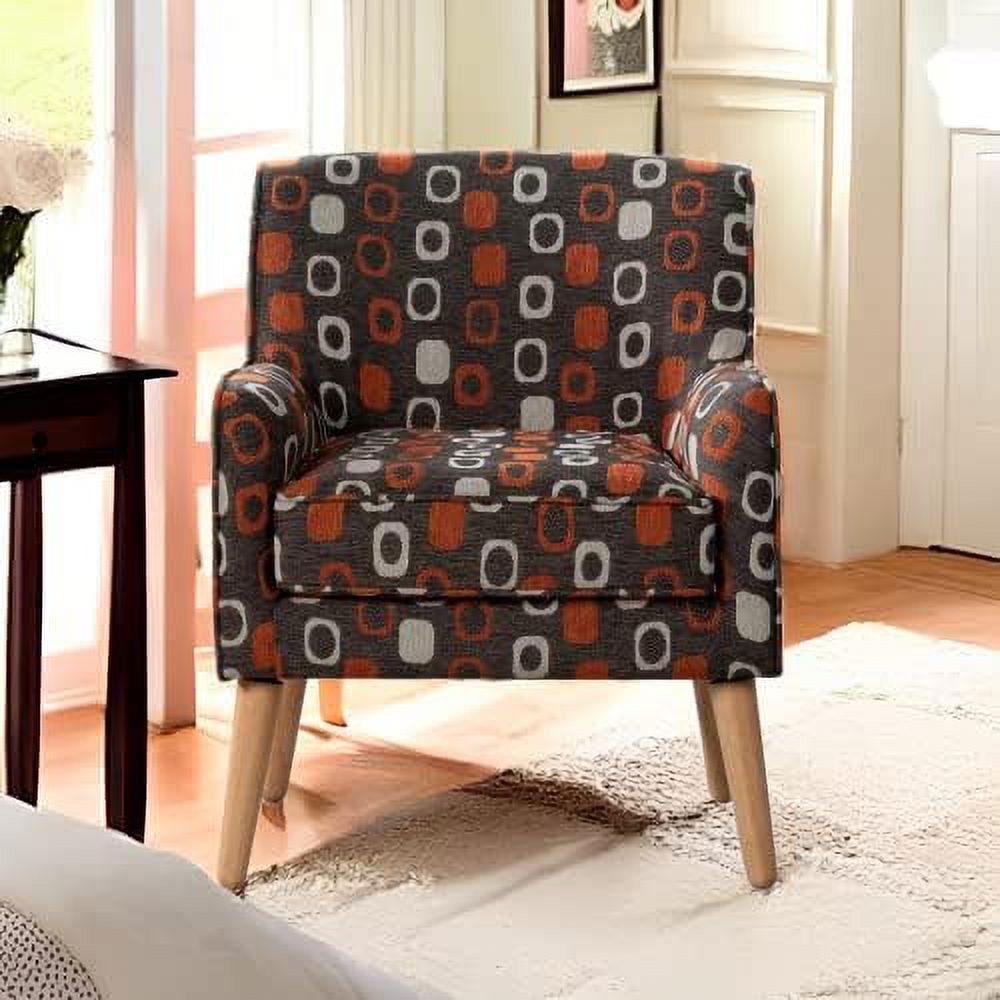 Grey Pattern Linen Fabric Accent Chair I786