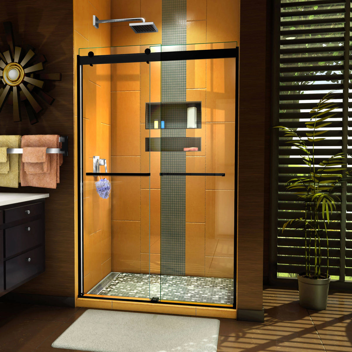 Satin Black Shower Door P55444