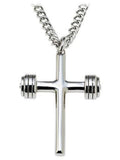 Men's Dumbbell Cross Necklace B1091