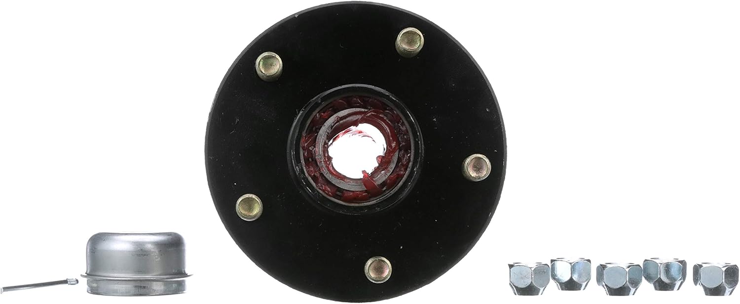 Black 1-Piece Trailer Wheel Hub, Pack of 2 Q378